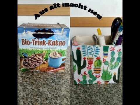 AUS ALT MACH NEU DIY Upcycling Ideen aus Müll Schreibtischaufbewahrung| Deutsch