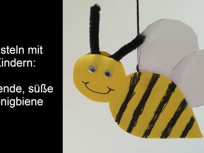 Basteln mit Kindern: fliegende, süße Honigbiene aus Papier – ganz einfach!