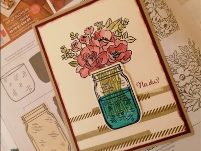Gebastelt: Karte "Blumen im Glas" || Stempelset Jar of Flowers || Stampin Up