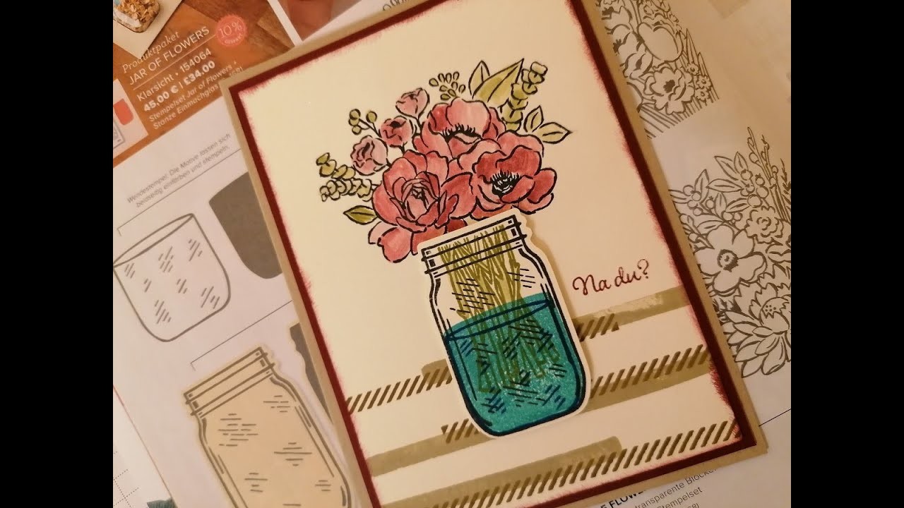 Gebastelt: Karte "Blumen im Glas" || Stempelset Jar of Flowers || Stampin Up