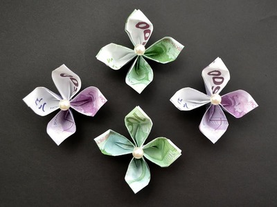 Origami BLUME Euro Geldschein GELD FALTEN | Money Origami FLOWERS Euro bills |Tutorial by ColorIdeas