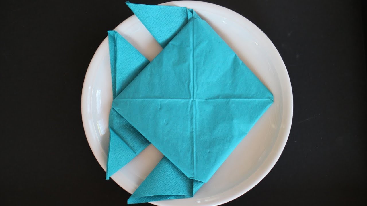 Servietten falten einfach 'Fisch' Tischdeko für Geburtstag, Muttertag & Sommer [W+]