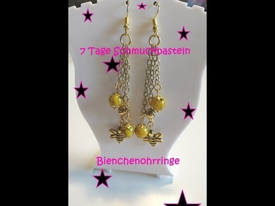 [7 Tage] Schmuckbasteln - Bienchenohrringe mit Gliederkette in Antikgold ^^