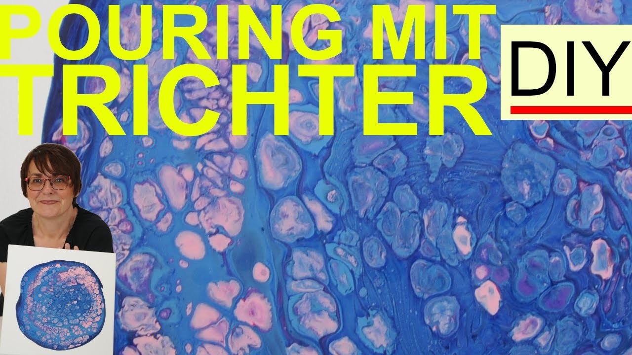 Acrylic Pouring mit Trichter neuer Versuch | Acryl gießen DEUTSCH