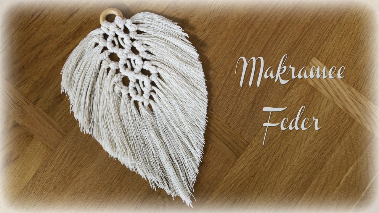 Makramee Feder *DIY * Macrame Feather [eng sub]