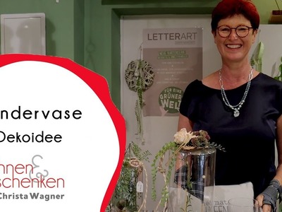 Zylindervase mit Holzdeckel | DIY Dekoidee mit Wohnen & Schenken - Christa Wagner