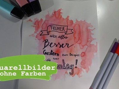 Aquarellbilder ohne Farben | DIY Aquarellhintergrund | kreative DIY Ideen