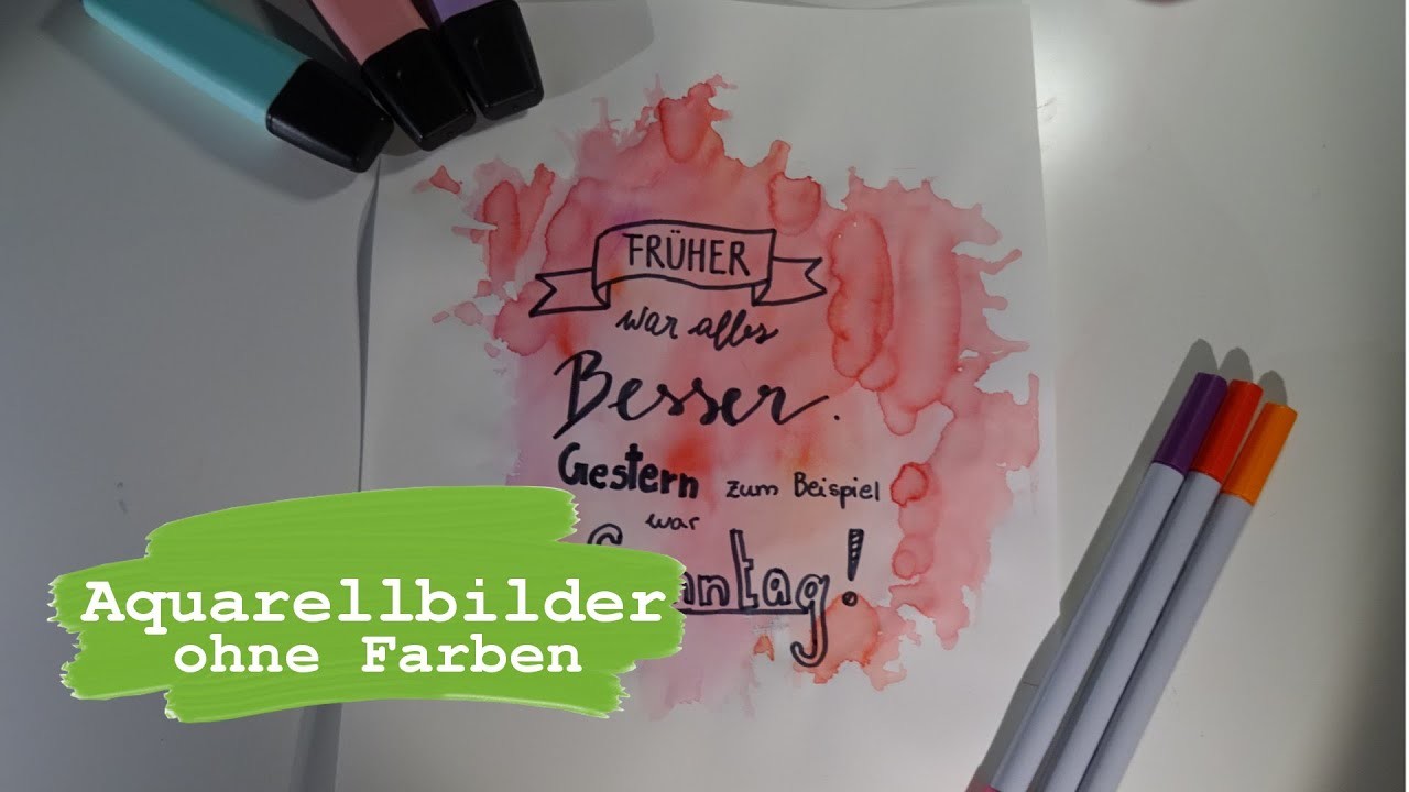 Aquarellbilder ohne Farben | DIY Aquarellhintergrund | kreative DIY Ideen