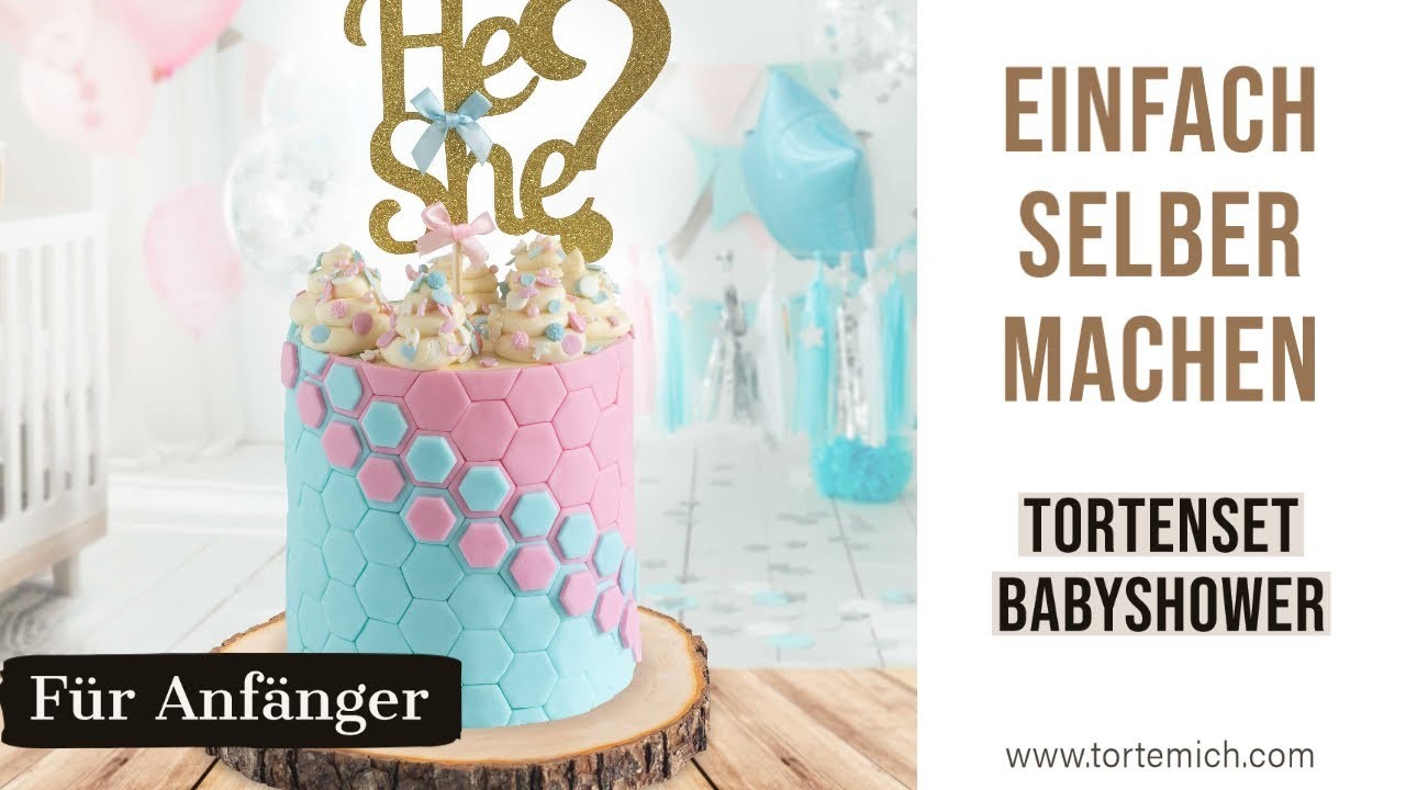 Babyshower Torte - Gender Reveal Cake einfach selber machen! Auch für Zwillinge!