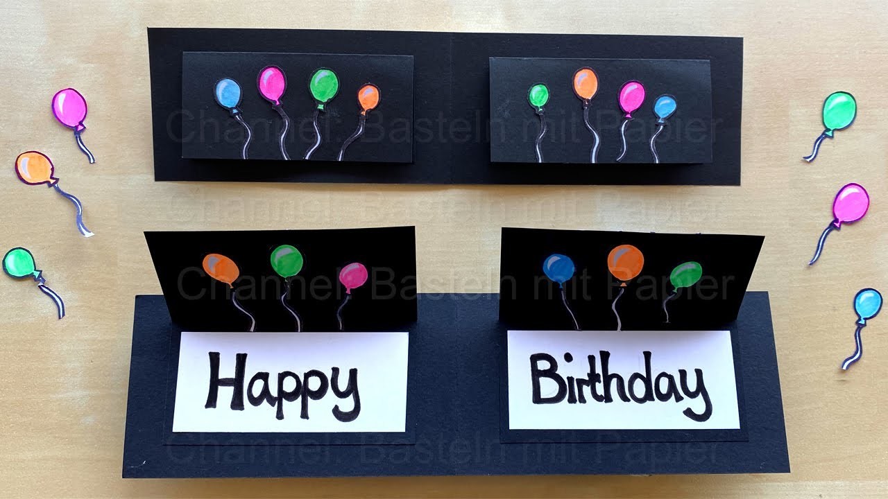 Basteln mit Papier: Glückwunschkarte zum Geburtstag als Geschenk selber machen. ????