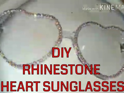 DIY RHINESTONE TRIM CLEAR HEART SUNGLASSES