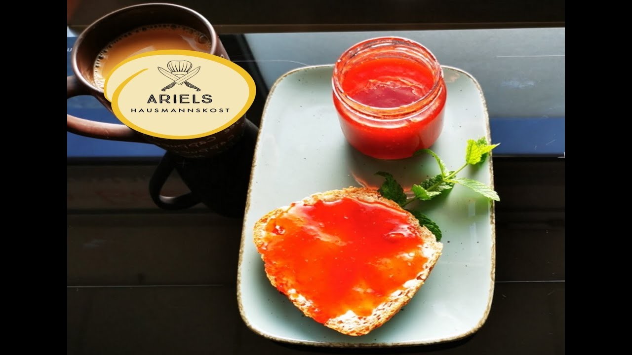 Erdbeermarmelade mit Vanille selber machen lohnt sich schnell einfach und lecker, Hausmannskost,