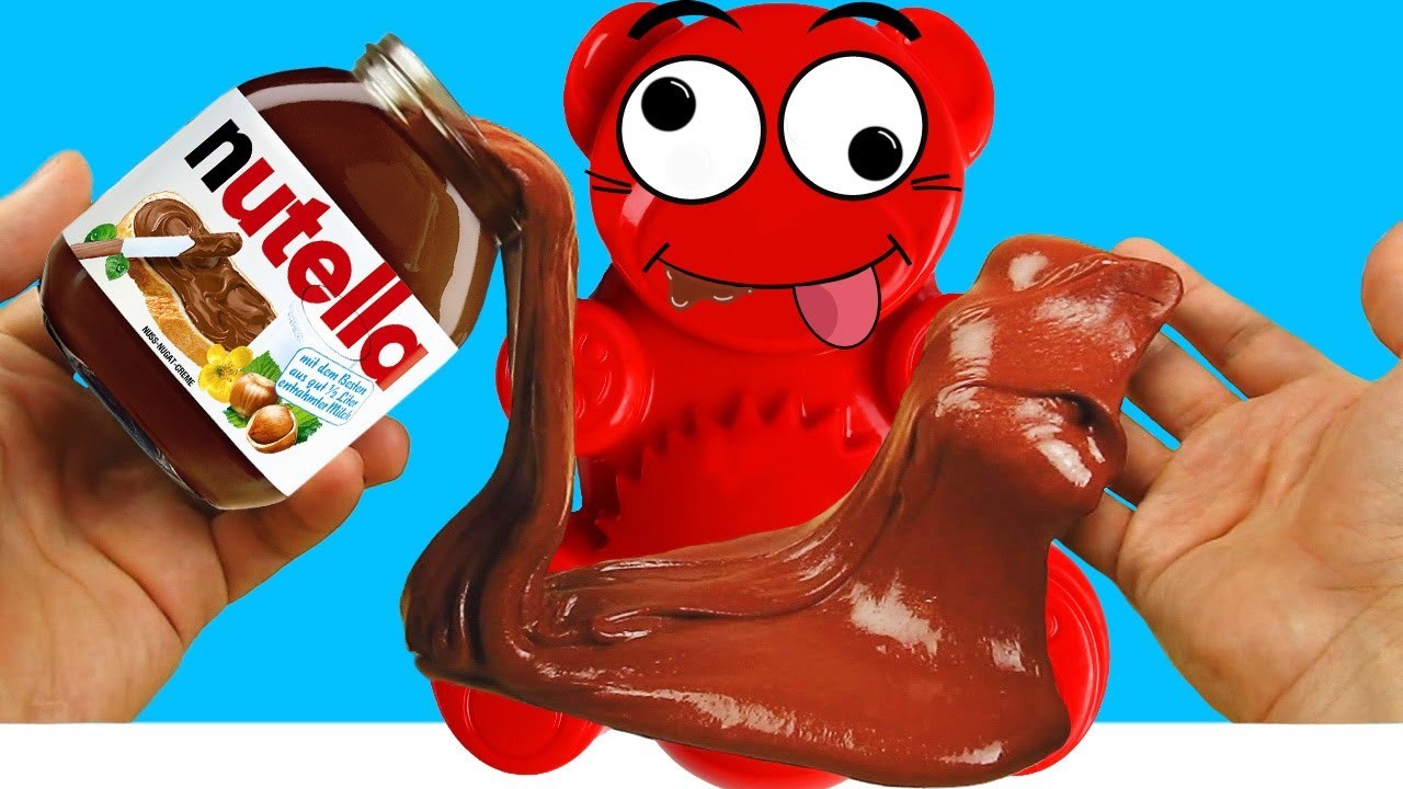 Essbarer Nutella Slime und normaler Schleim für Lucky Bär