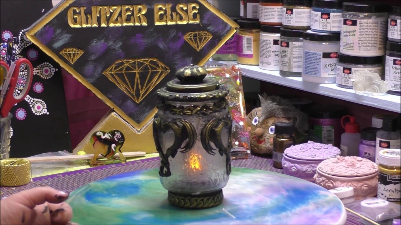 Upcycling - Altglas wird zur Drachen Laterne -  Dragon Lantern