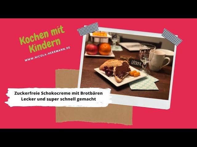 Zuckerfreie Schkocreme mit Brotbären, einfach und schnell gemacht