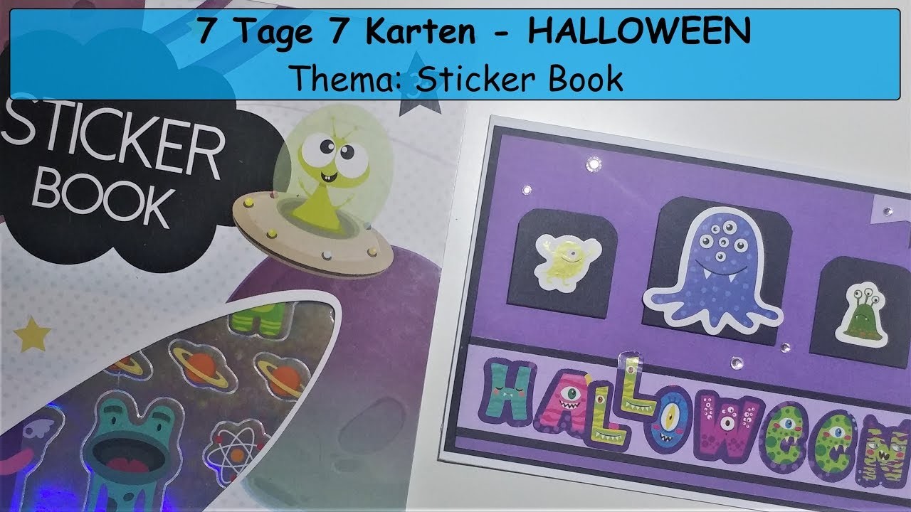 7 Tage 7 Karten Halloween #7 mit Sticker Book. Watch me Craft. Karten basteln Tutorial
