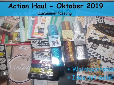 Action Haul Oktober 2019 mit Paper Craft Set Weihnachten Karten basteln & Idee für Goldfolie