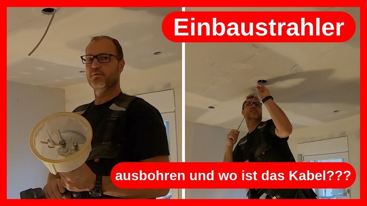 LED Einbaustrahler Spots mit Bosch Berg Bohrkrone Kreisschneider bohren. Trockenbau Dachausbau DIY