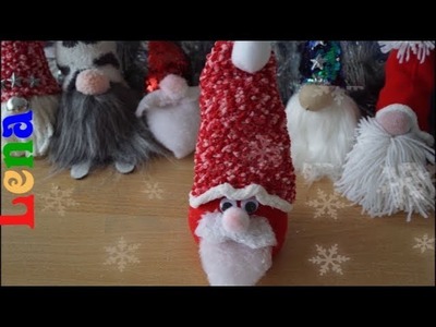 Socken Weihnachtsmann basteln ???? Sock Santa Claus Craft ???? Дед мороз из носка без шитья