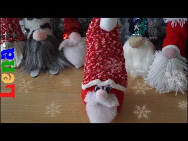 Socken Weihnachtsmann basteln ???? Sock Santa Claus Craft ???? Дед мороз из носка без шитья