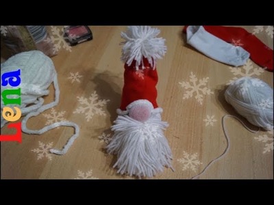 Socken Weihnachtsmann basteln ????  How to make Sock Santa Claus ???? Дед мороз из носка без шитья