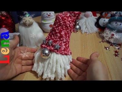 Socken Wichtel basteln mit Weihnachtskugeln - Sock Gnome Craft DIY - Гном из носка без шитья