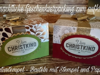 Weihnachtliche Geschenbox zum aufklappen - Geschenkverpackung mit Stampin Up Produkten