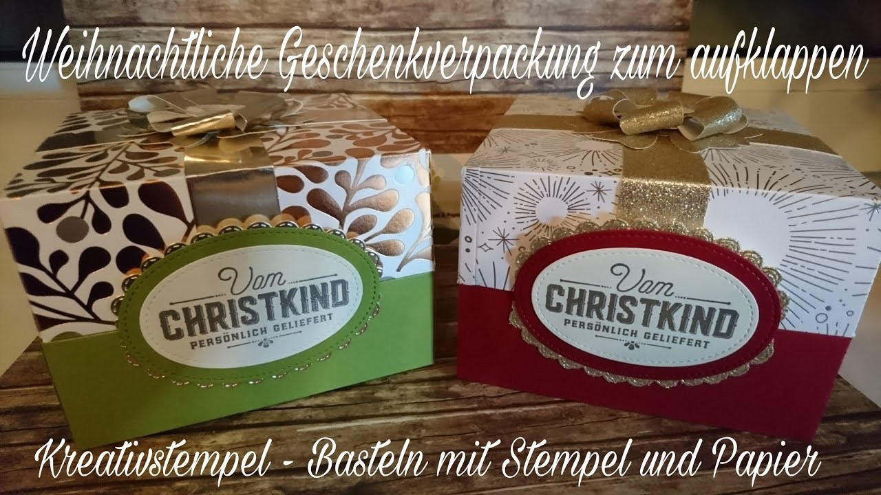 Weihnachtliche Geschenbox zum aufklappen - Geschenkverpackung mit Stampin Up Produkten