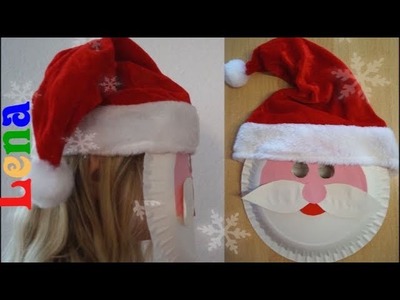 Weihnachtsmann Maske basteln mit Lena ???? Easy Paper Plate Santa Claus Mask Craft ???? маска деда мороза