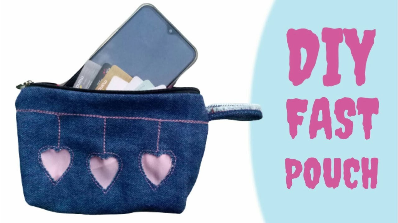 DIY POUCH BAG FROM OLD JEANS | ZIPPER MINI WALLET | DIY POUCH BAG COIN #POUCHBAG #swakriya