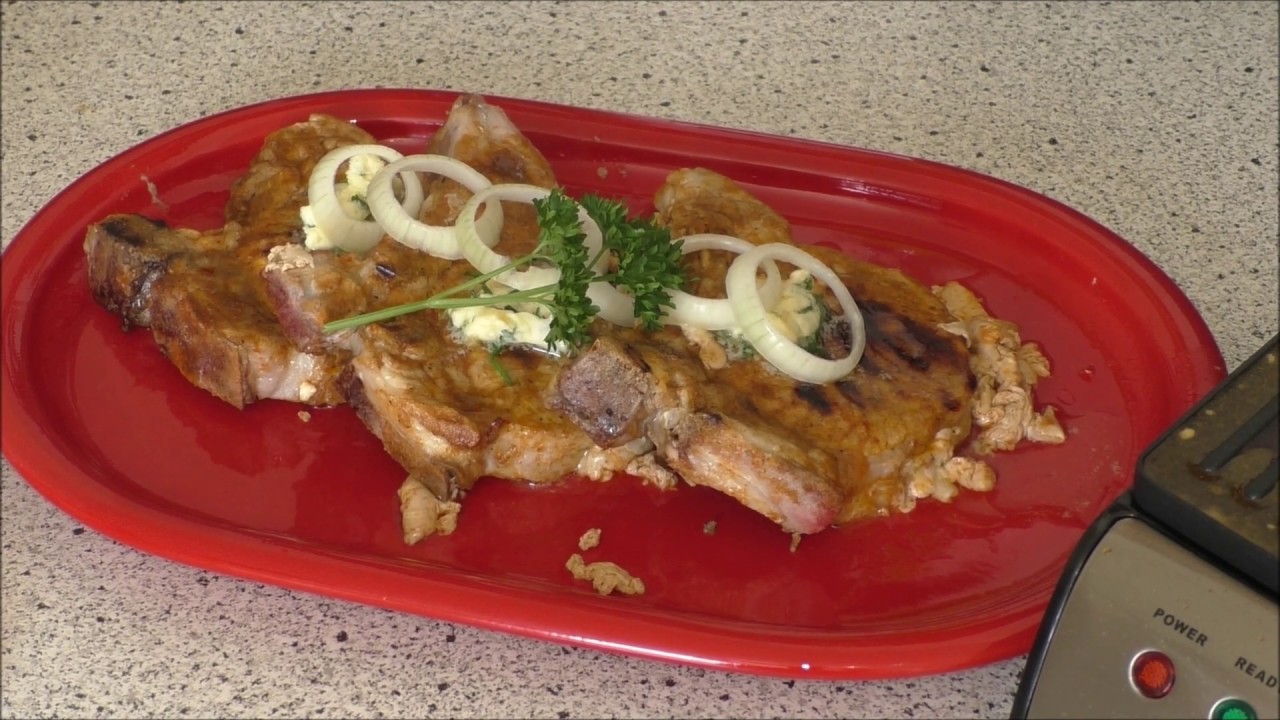 Gefüllte Koteletts im Kontakgrill von Rommelsbacher