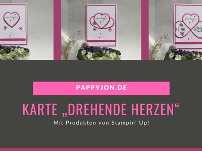Karte „Drehende Herzen“ | Stampin' Up! | Pappyjon.de | Anleitung | Tutorial | spinning hearts card