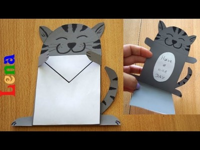 Katzen Karte basteln - Faltkarte selber machen - greeting card - cat card diy - как сделать открытку