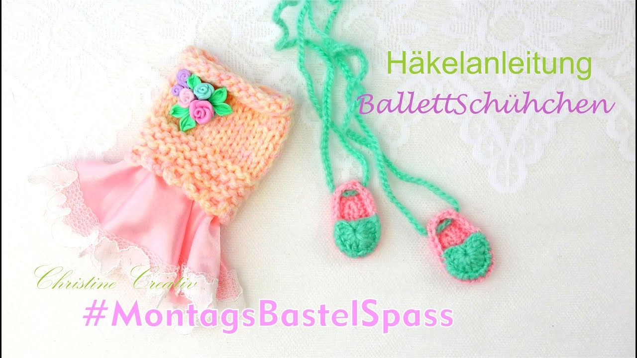 #MontagsBastelSpass ???? BallettSchühchen häkeln ???? #Mädchentraum  Amigurumi #ChristineCreativ