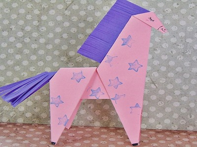 Basteln: Origami Pferd. Basteln mit Papier