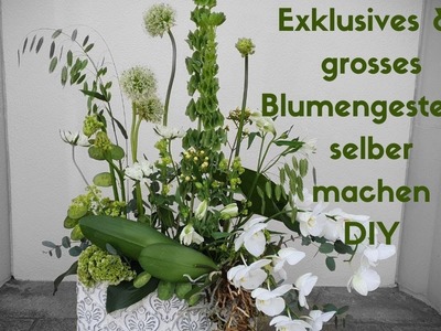 Blumengesteck exklusiv & gross in weiss selber machen DIY Anleitung vom Blumenmann Floristik