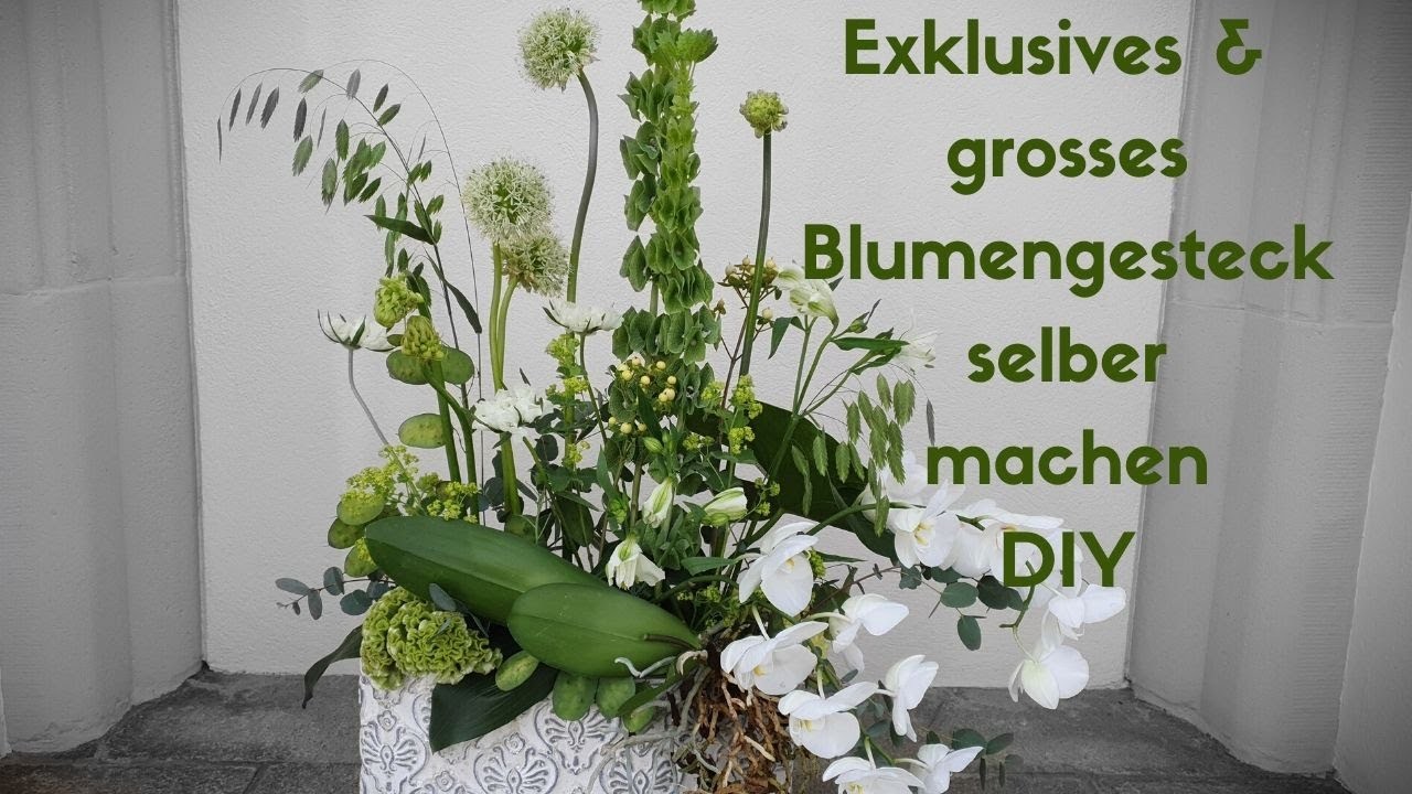 Blumengesteck exklusiv & gross in weiss selber machen DIY Anleitung vom Blumenmann Floristik