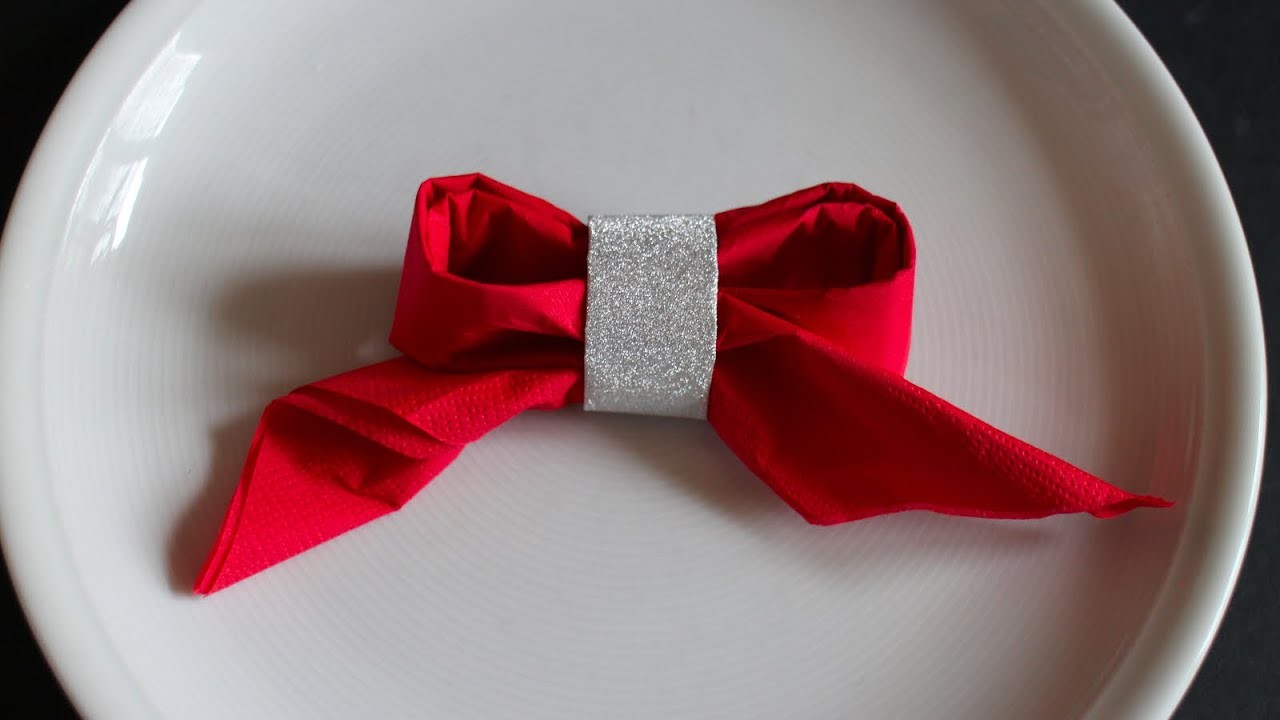 Servietten falten 'Schleife' für Deko an Hochzeit, Geburtstag, Weihnachten & Muttertag [W+]