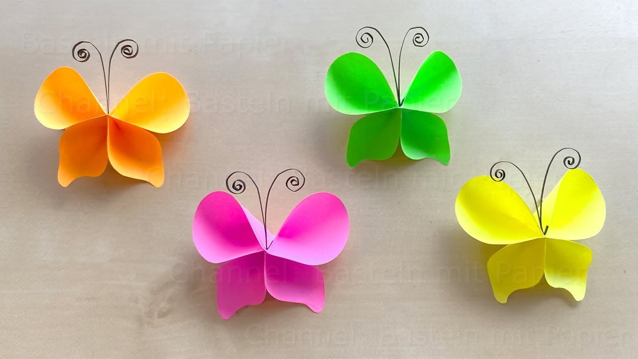Basteln: Schmetterling falten mit Origami Papier. Osterdeko selber machen. Geschenke & Wanddeko ????