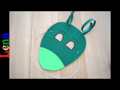 Grashüpfer Maske basteln - How to make grasshopper mask diy - как сделать маску  кузнечика
