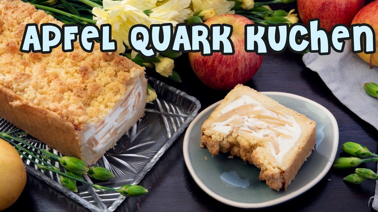 APFEL QUARK KUCHEN REZEPT | Apfelkuchen mit Streusel & Quark  Pudding backen [einfach & schnell]