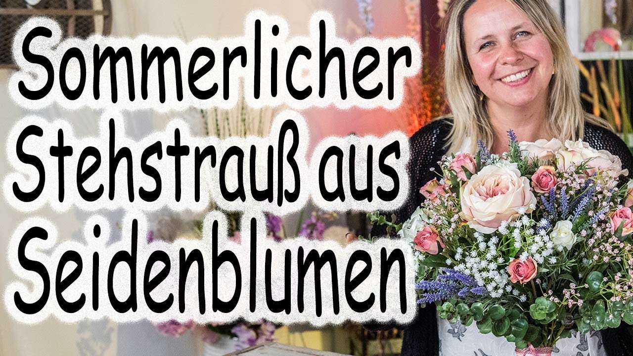 Blumenstrauß aus Seidenblumen | DIY Stehstrauß binden | Silk flower bouquet | Floristik24