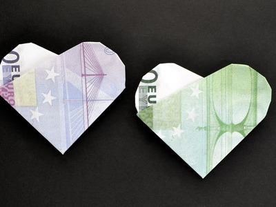 Klasse Origami HERZ Euro Geldschein GELD FALTEN | Money Origami HEART | Tutorial DIY by ColorIdeas