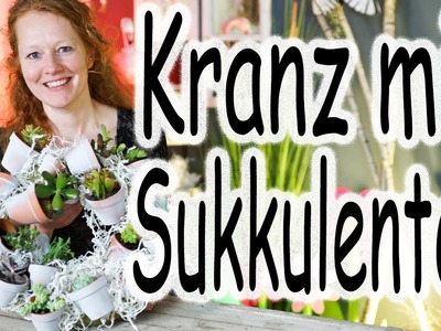 Kranz mit Sukkulenten | Türkranz selber machen | Succulent Wreath | Floristik24