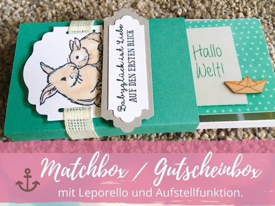 ⚓️ Matchbox mit Leporello Gutschein Aufsteller zur Geburt - mit „im Babyglück“ von Stampin’Up!