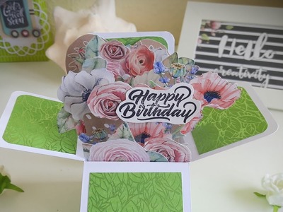 Pop up Box Card, Karte basteln mit 3D Stanzblock von Action, Geburtstagskarte basteln