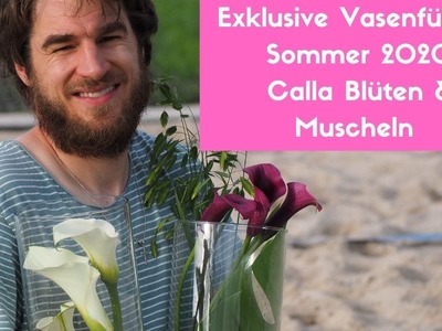 Sommerdeko Idee - Vase gefüllt mit Muscheln -Sommerdeko Idee Meer Feeling DIY Anleitung Blumenmann