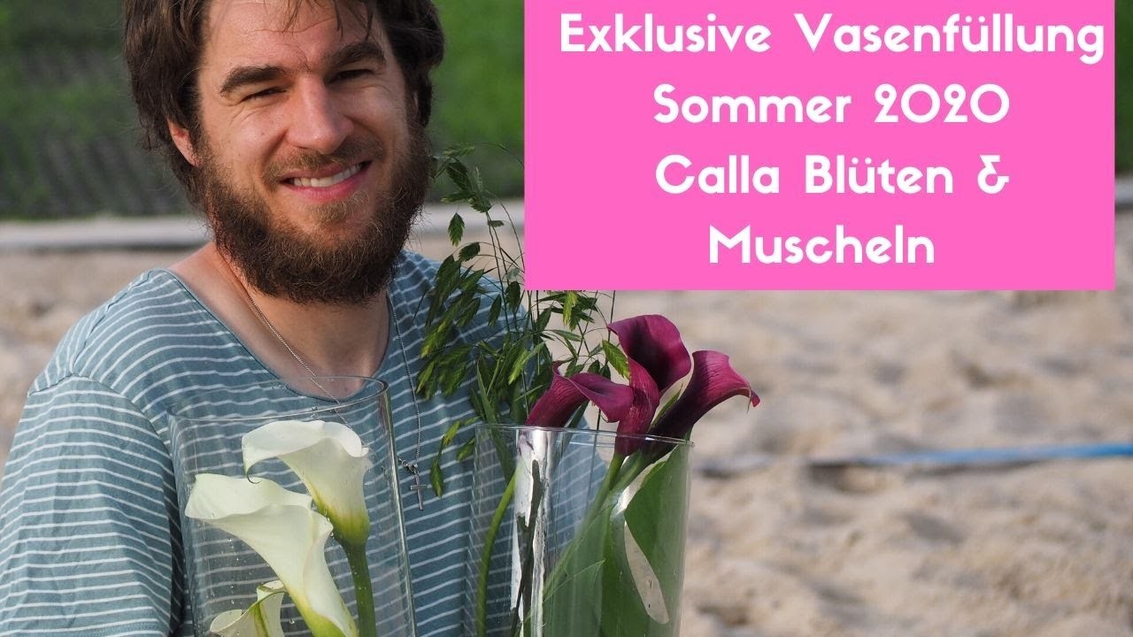 Sommerdeko Idee - Vase gefüllt mit Muscheln -Sommerdeko Idee Meer Feeling DIY Anleitung Blumenmann