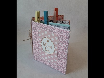 Tutorial - Mini Album aus Bilderrahmen Girlande mit Papier von Action