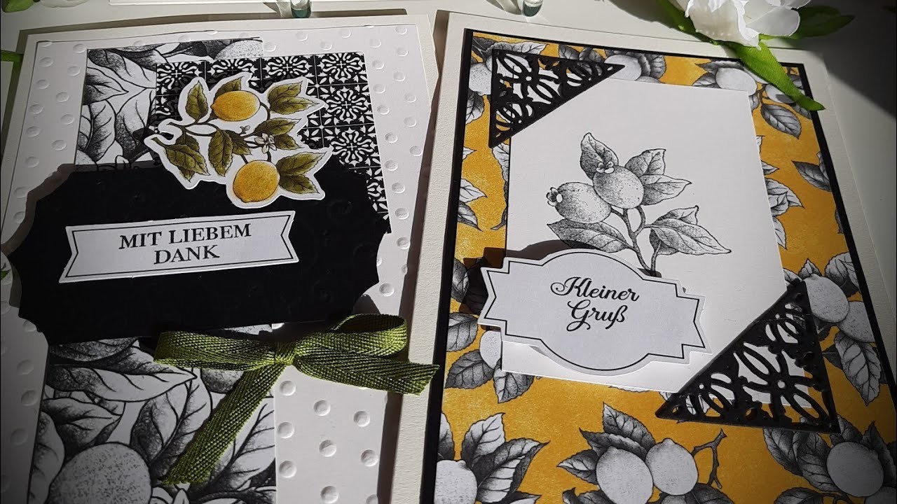 3 Karten mit einem Produktpaket von stampin up, Botanical prints, Karte basteln